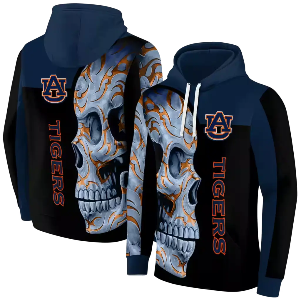 auburn tigers skull motif navy blue black hoodie fashion forward auburn tigers skull motif navy blue black hoodie fashion forward