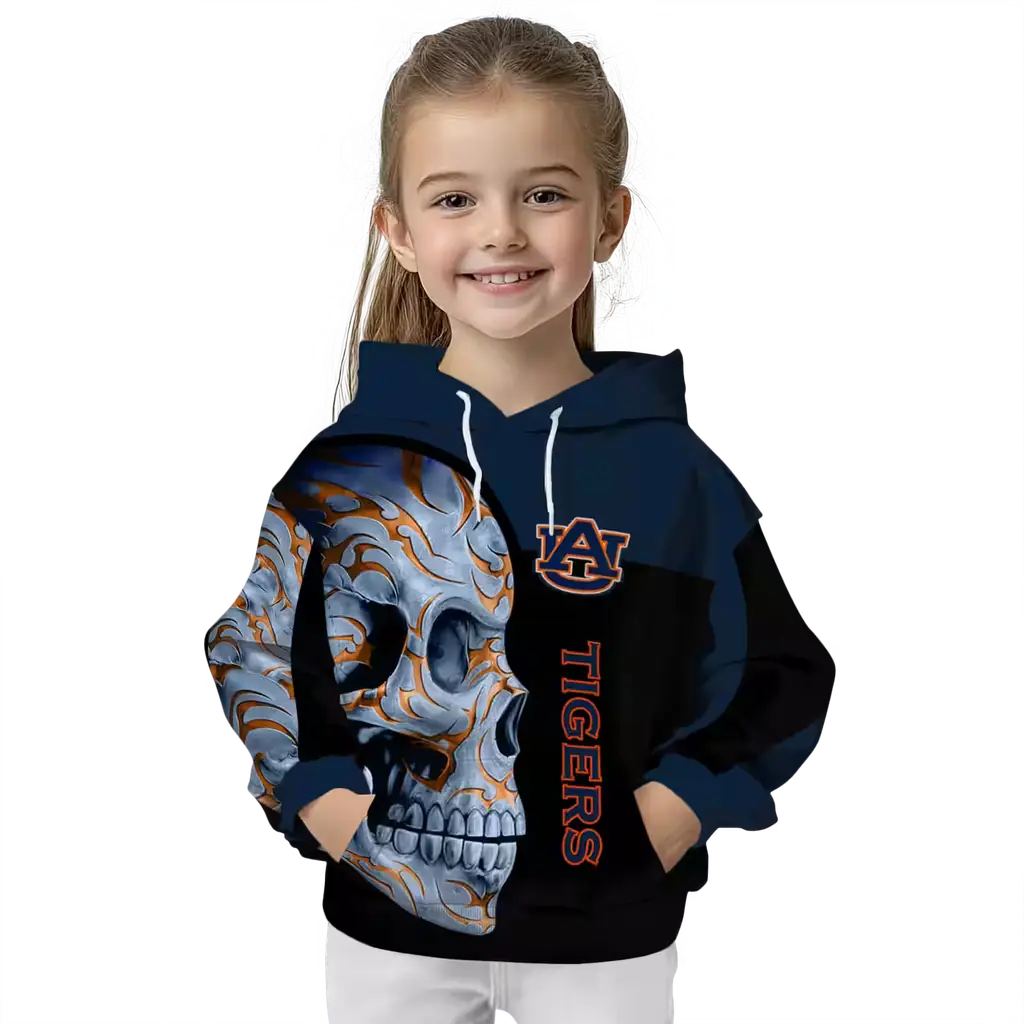 auburn tigers skull motif navy blue black hoodie top rated auburn tigers skull motif navy blue black hoodie top rated