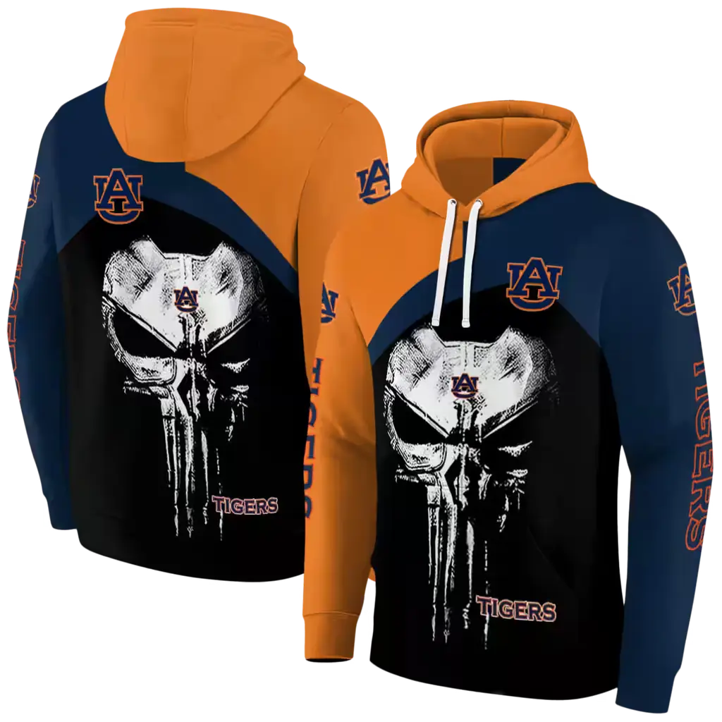 auburn tigers skull punisher orange black hoodie fashion forward auburn tigers skull punisher orange black hoodie fashion forward
