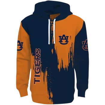 auburn tigers splatter effect navy blue hoodie best selling