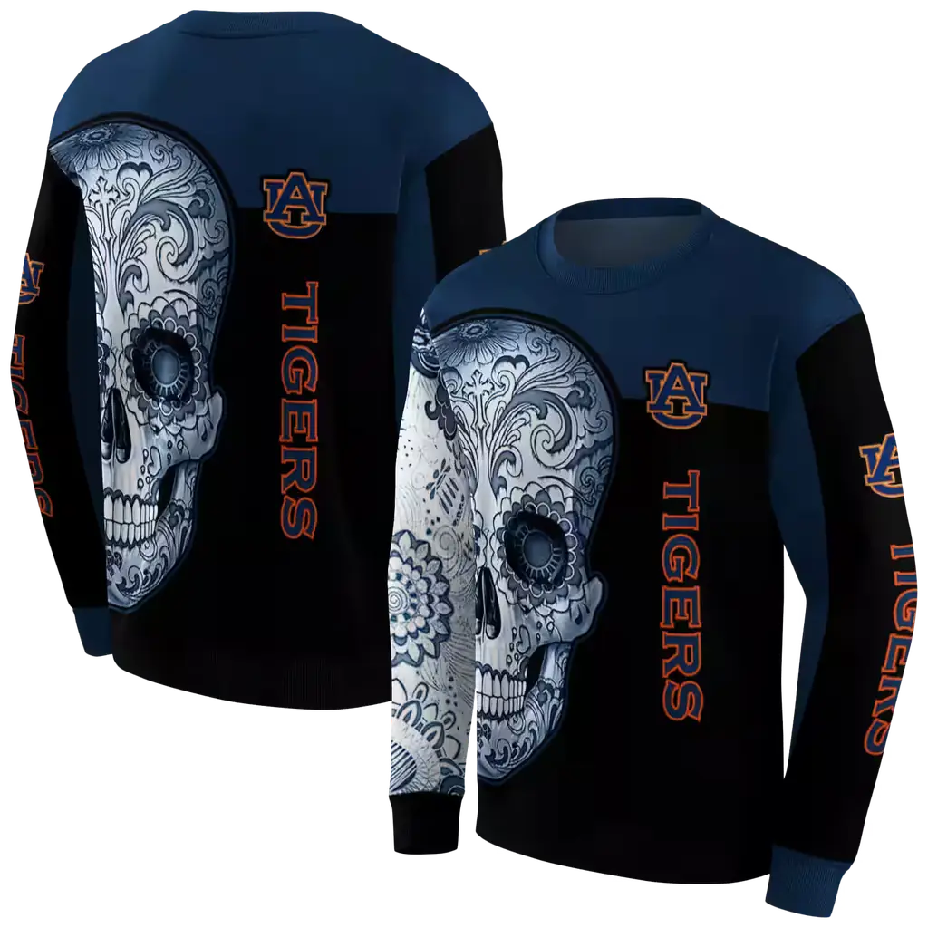 auburn tigers sugar skull navy blue black hoodie premium grade auburn tigers sugar skull navy blue black hoodie premium grade