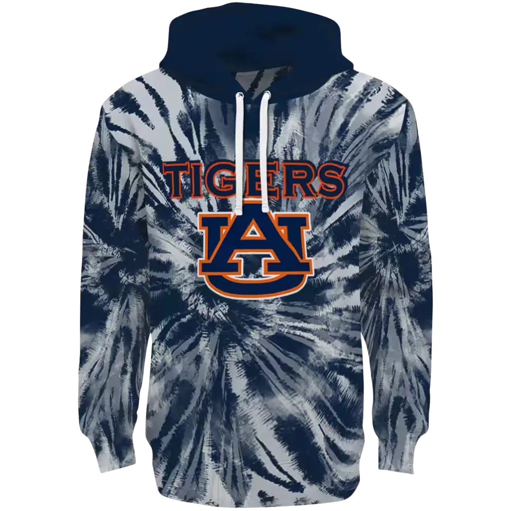 auburn tigers tie dye pattern navy blue hoodie best selling auburn tigers tie dye pattern navy blue hoodie best selling
