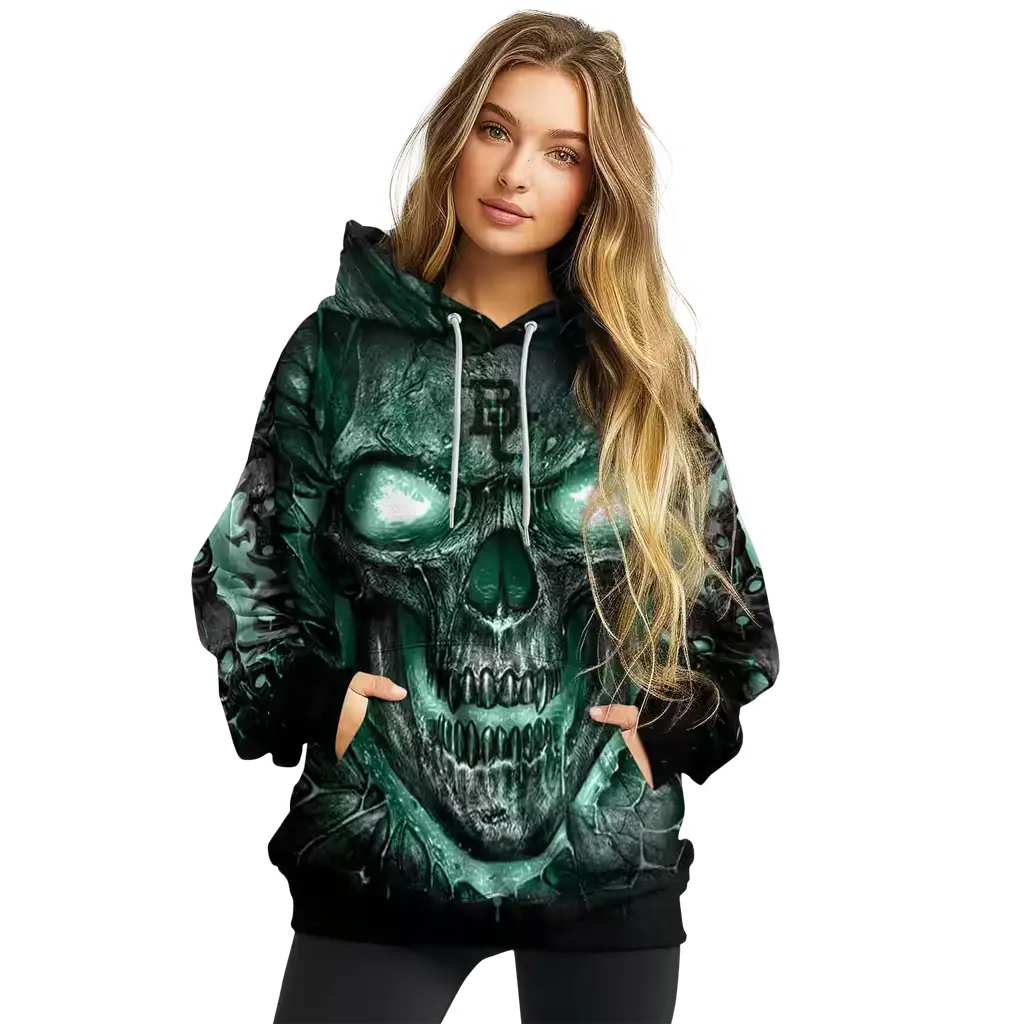 baylor bears demonic skull green black hoodie high quality baylor bears demonic skull green black hoodie high quality