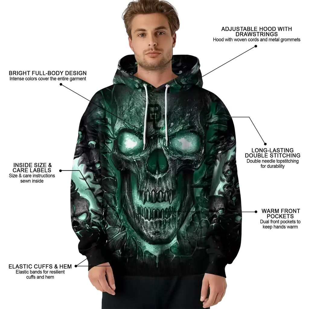 baylor bears demonic skull green black hoodie latest model baylor bears demonic skull green black hoodie latest model