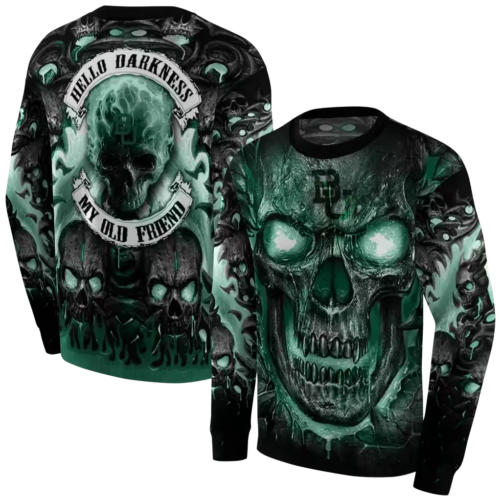 baylor bears demonic skull green black hoodie premium grade baylor bears demonic skull green black hoodie premium grade