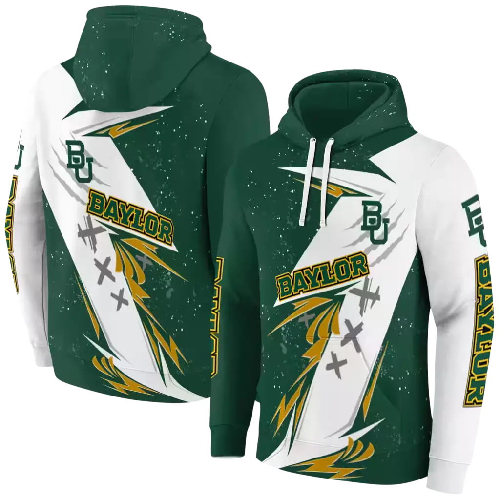 baylor bears dynamic slash green white hoodie fashion forward baylor bears dynamic slash green white hoodie fashion forward