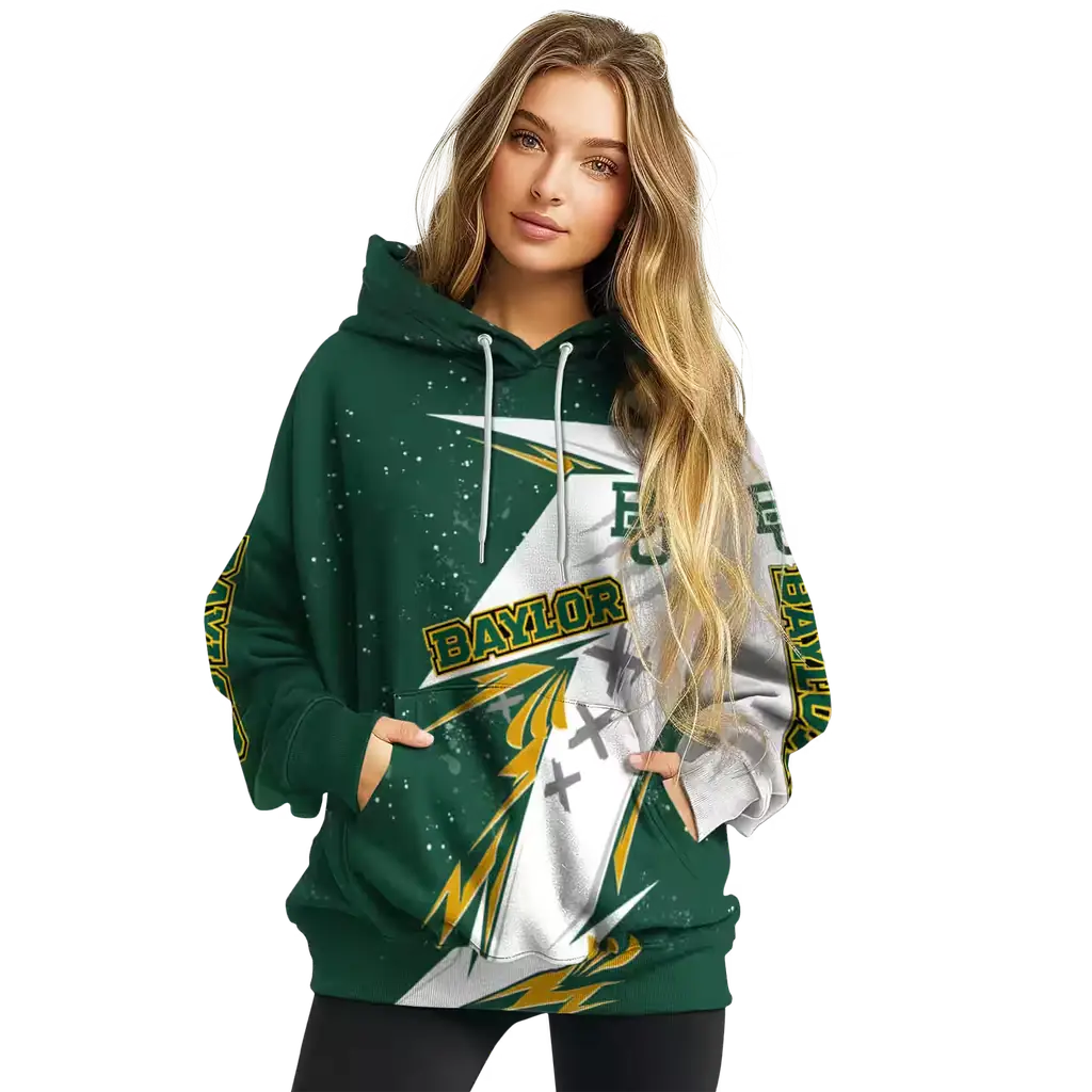 baylor bears dynamic slash green white hoodie high quality baylor bears dynamic slash green white hoodie high quality