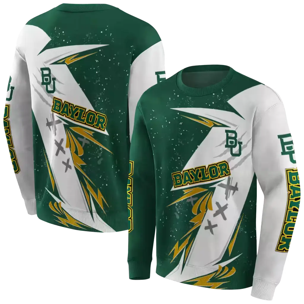 baylor bears dynamic slash green white hoodie premium grade baylor bears dynamic slash green white hoodie premium grade