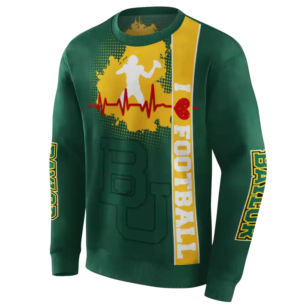 baylor bears football heartbeat green hoodie new arrival baylor bears football heartbeat green hoodie new arrival