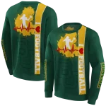 baylor bears football heartbeat green hoodie best selling