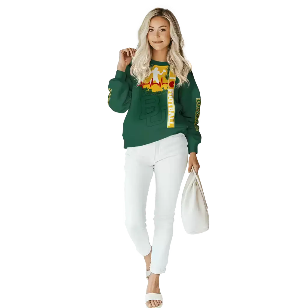 baylor bears football heartbeat green hoodie trendy baylor bears football heartbeat green hoodie trendy