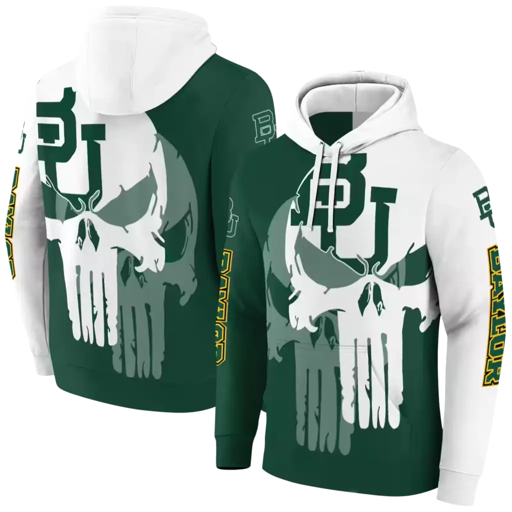 baylor bears graphic punisher green white hoodie fashion forward baylor bears graphic punisher green white hoodie fashion forward