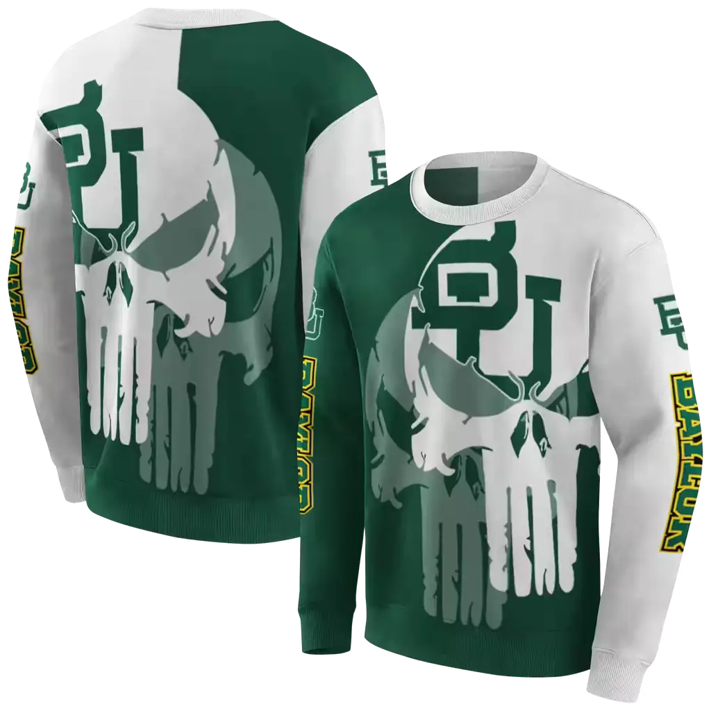 baylor bears graphic punisher green white hoodie premium grade baylor bears graphic punisher green white hoodie premium grade