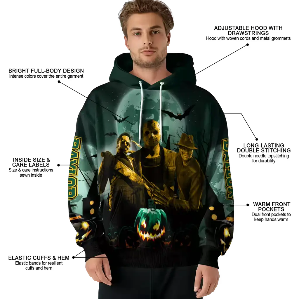 baylor bears halloween vibes green black hoodie latest model baylor bears halloween vibes green black hoodie latest model