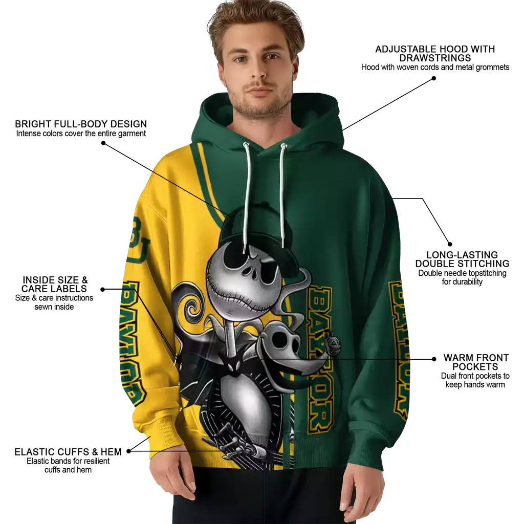 baylor bears jack skellington green hoodie latest model baylor bears jack skellington green hoodie latest model