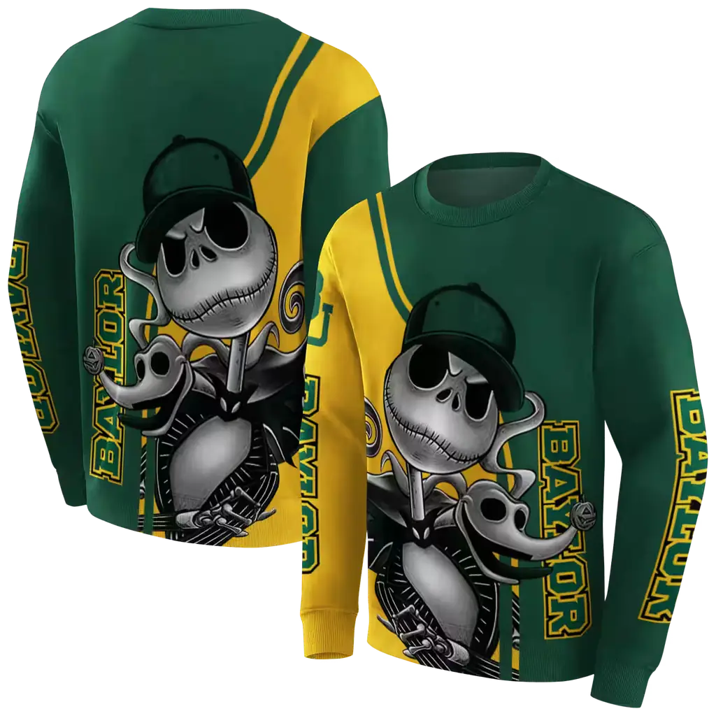 baylor bears jack skellington green hoodie premium grade baylor bears jack skellington green hoodie premium grade