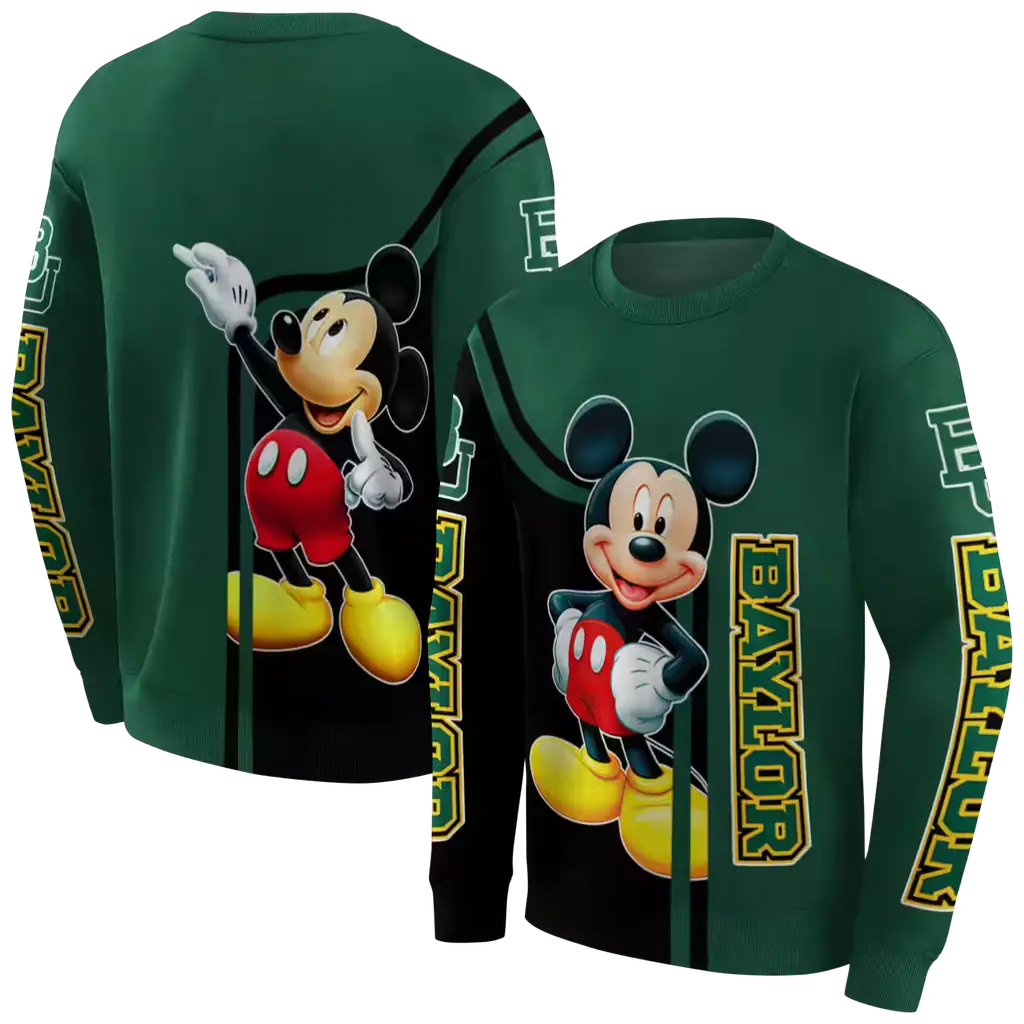 baylor bears mickey mouse green black hoodie premium grade baylor bears mickey mouse green black hoodie premium grade