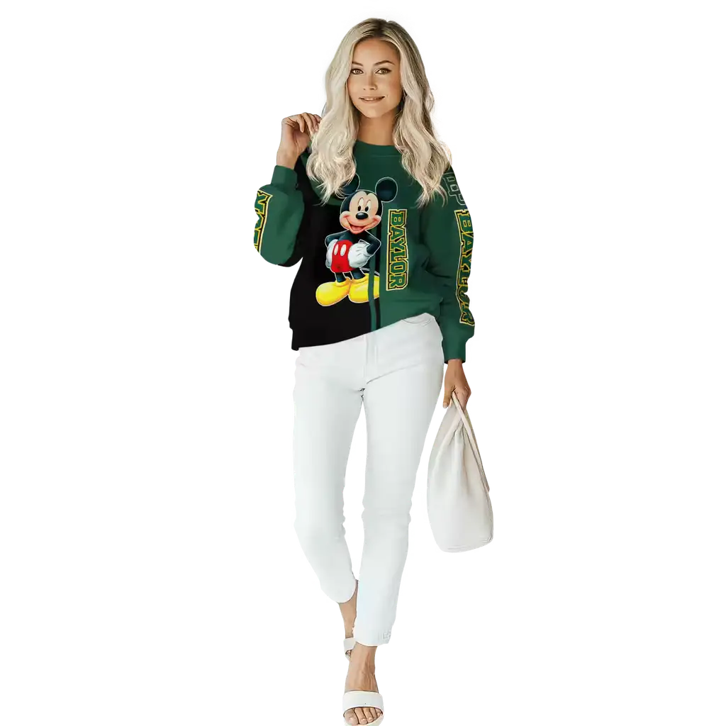 baylor bears mickey mouse green black hoodie trendy baylor bears mickey mouse green black hoodie trendy
