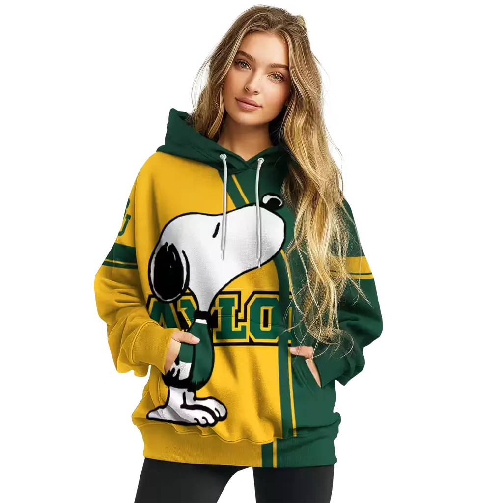 baylor bears playful snoopy green hoodie high quality baylor bears playful snoopy green hoodie high quality