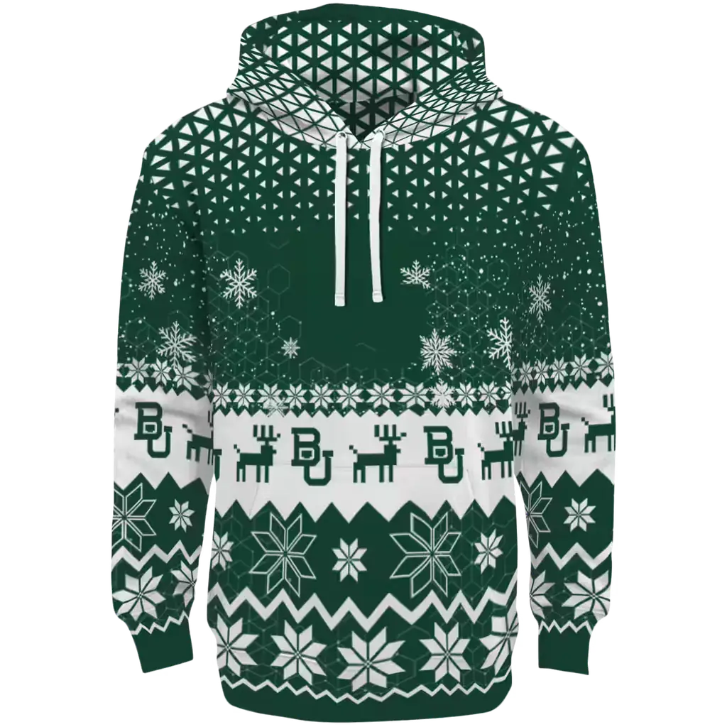 baylor bears reindeer motif green hoodie best selling baylor bears reindeer motif green hoodie best selling
