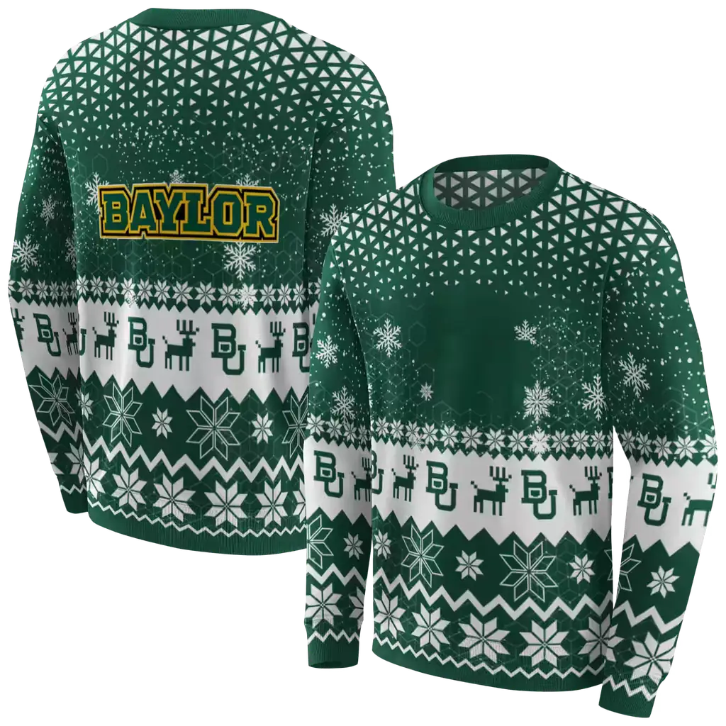 baylor bears reindeer motif green hoodie premium grade baylor bears reindeer motif green hoodie premium grade