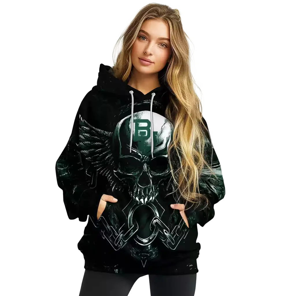 baylor bears skull artwork green black hoodie high quality baylor bears skull artwork green black hoodie high quality