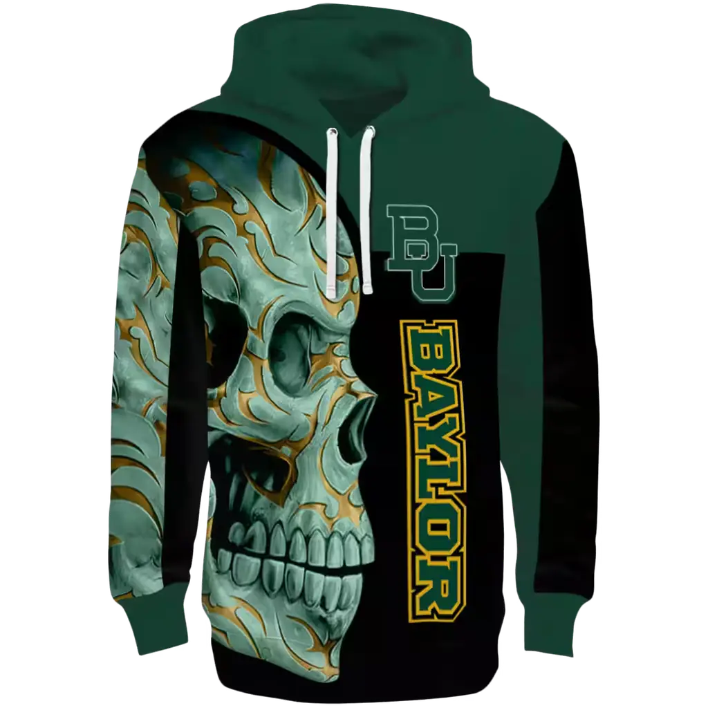 baylor bears skull motif green black hoodie best selling baylor bears skull motif green black hoodie best selling