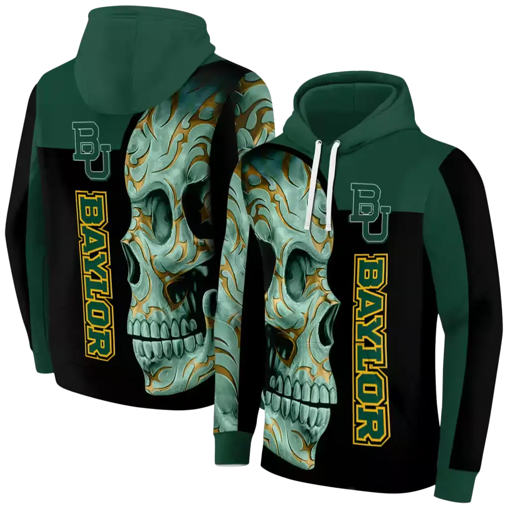 baylor bears skull motif green black hoodie fashion forward baylor bears skull motif green black hoodie fashion forward