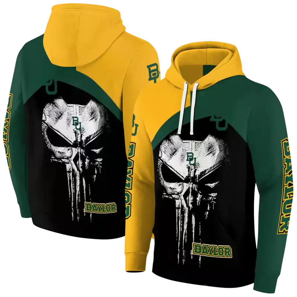 baylor bears skull punisher gold black hoodie fashion forward baylor bears skull punisher gold black hoodie fashion forward