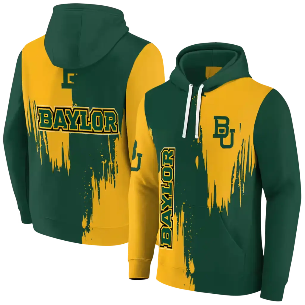 baylor bears splatter effect green hoodie fashion forward baylor bears splatter effect green hoodie fashion forward