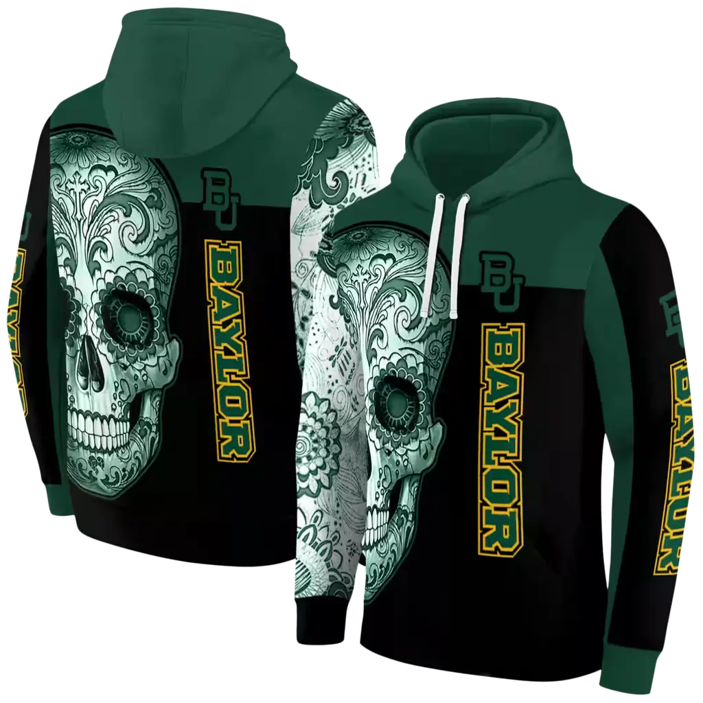 baylor bears sugar skull green black hoodie fashion forward baylor bears sugar skull green black hoodie fashion forward