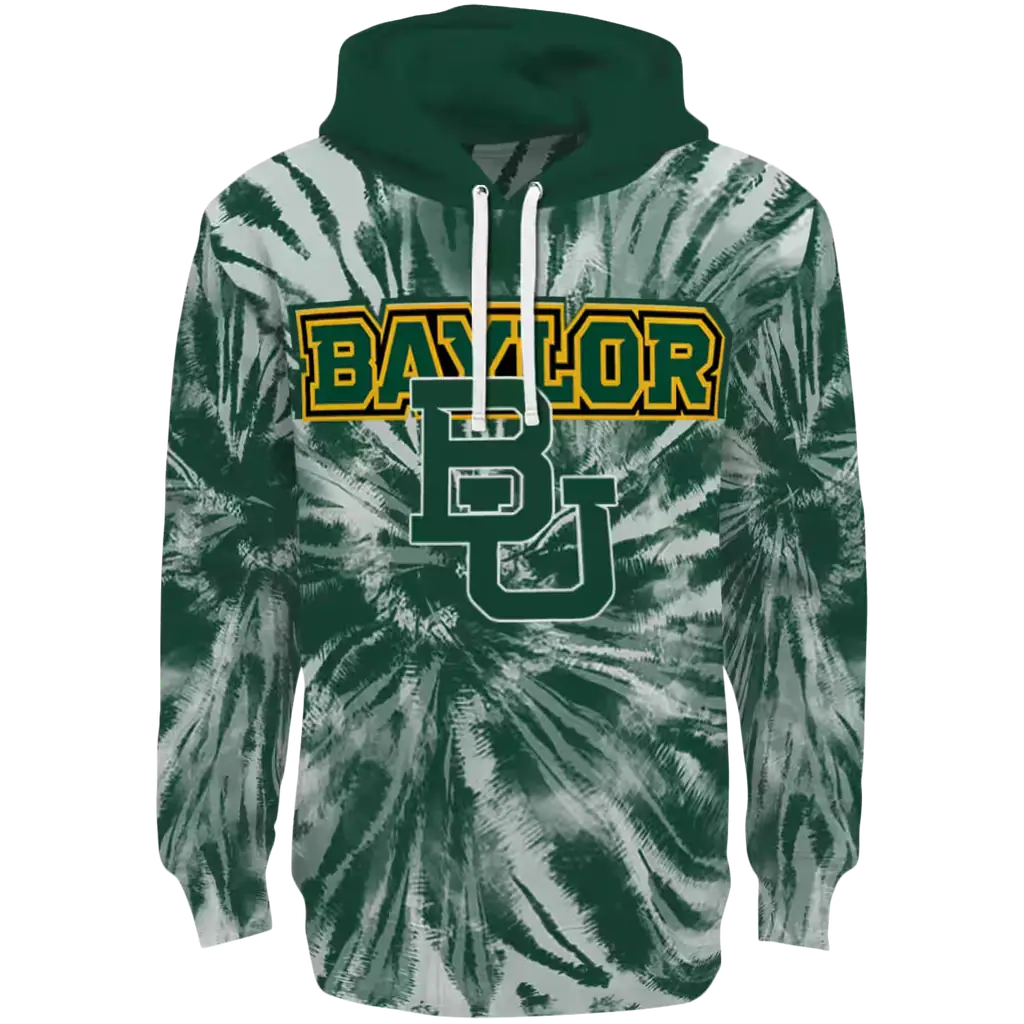 baylor bears tie dye pattern green hoodie best selling baylor bears tie dye pattern green hoodie best selling