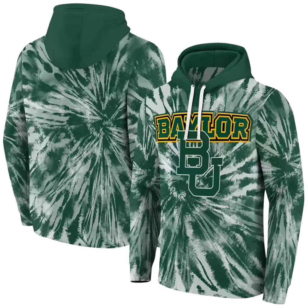 baylor bears tie dye pattern green hoodie fashion forward baylor bears tie dye pattern green hoodie fashion forward