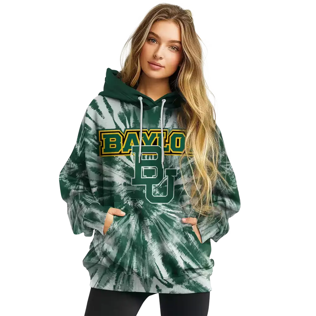 baylor bears tie dye pattern green hoodie high quality baylor bears tie dye pattern green hoodie high quality