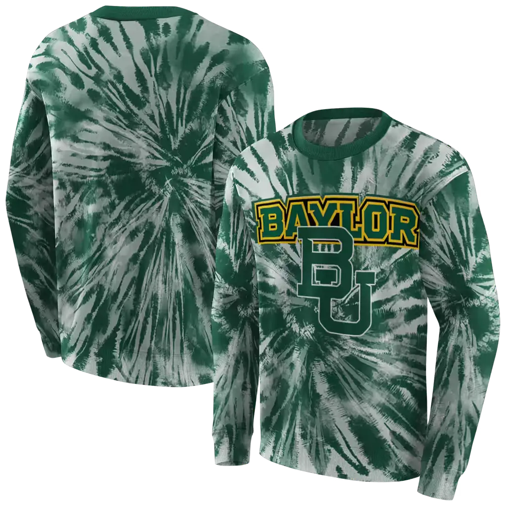 baylor bears tie dye pattern green hoodie premium grade baylor bears tie dye pattern green hoodie premium grade