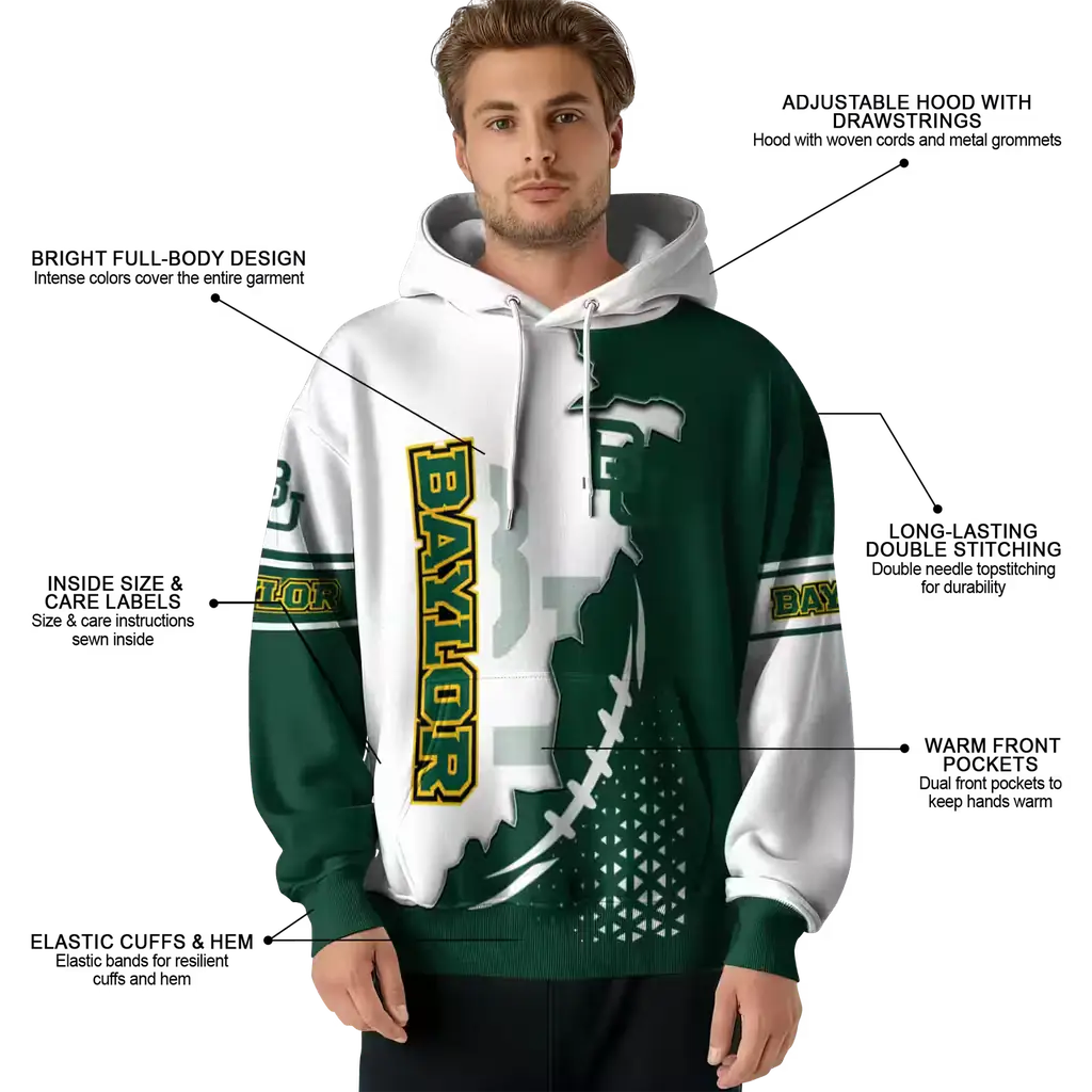 baylor bears triangular pattern green white hoodie latest model baylor bears triangular pattern green white hoodie latest model