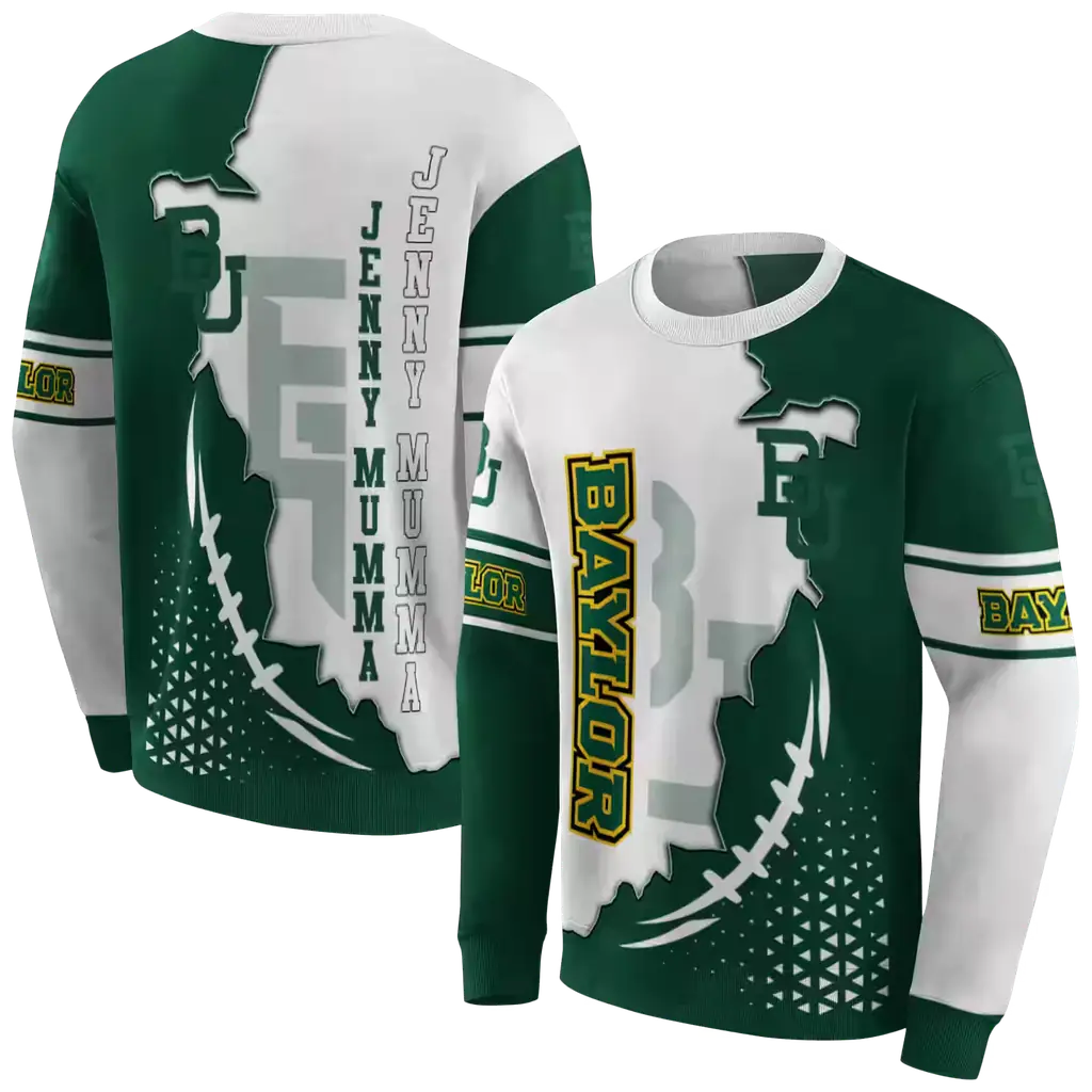 baylor bears triangular pattern green white hoodie premium grade baylor bears triangular pattern green white hoodie premium grade
