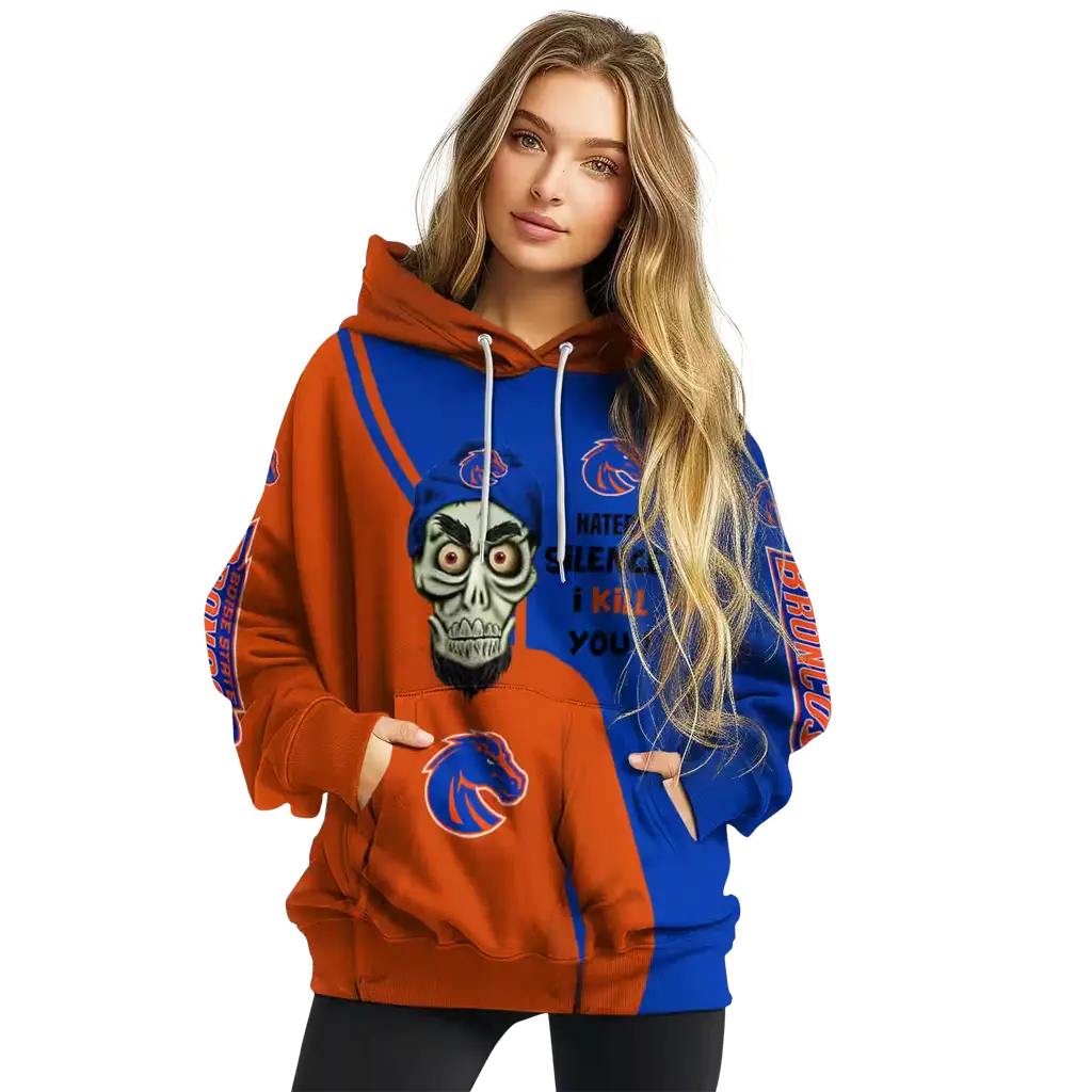 boise state broncos achmed skull orange hoodie high quality boise state broncos achmed skull orange hoodie high quality
