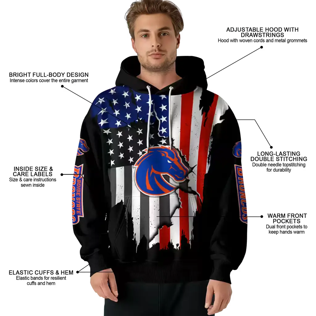 boise state broncos american pride black hoodie latest model boise state broncos american pride black hoodie latest model