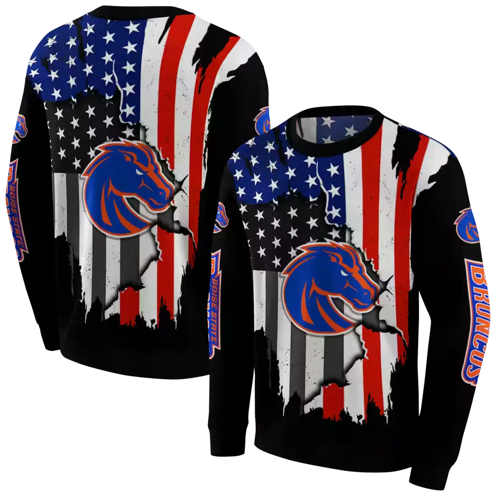 boise state broncos american pride black hoodie premium grade boise state broncos american pride black hoodie premium grade