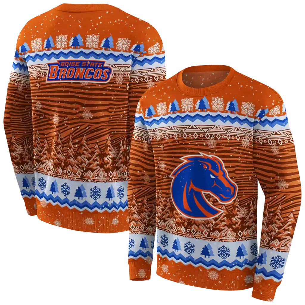 boise state broncos christmas trees orange hoodie premium grade boise state broncos christmas trees orange hoodie premium grade