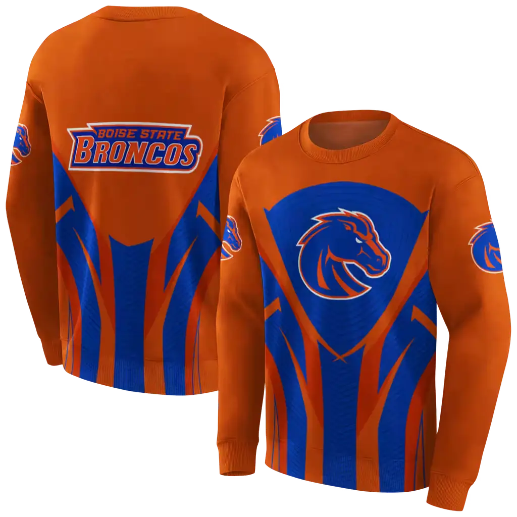 boise state broncos concentric lines orange black hoodie premium grade boise state broncos concentric lines orange black hoodie premium grade