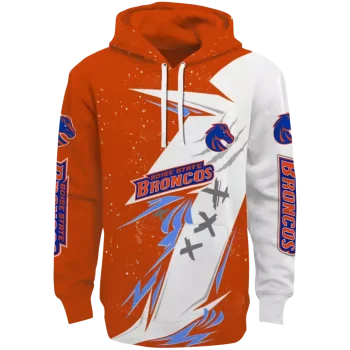 boise state broncos dynamic slash orange white hoodie best selling