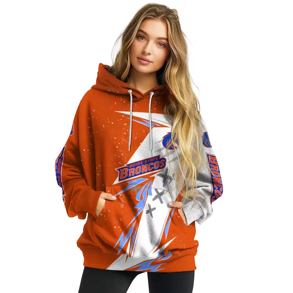 boise state broncos dynamic slash orange white hoodie high quality boise state broncos dynamic slash orange white hoodie high quality