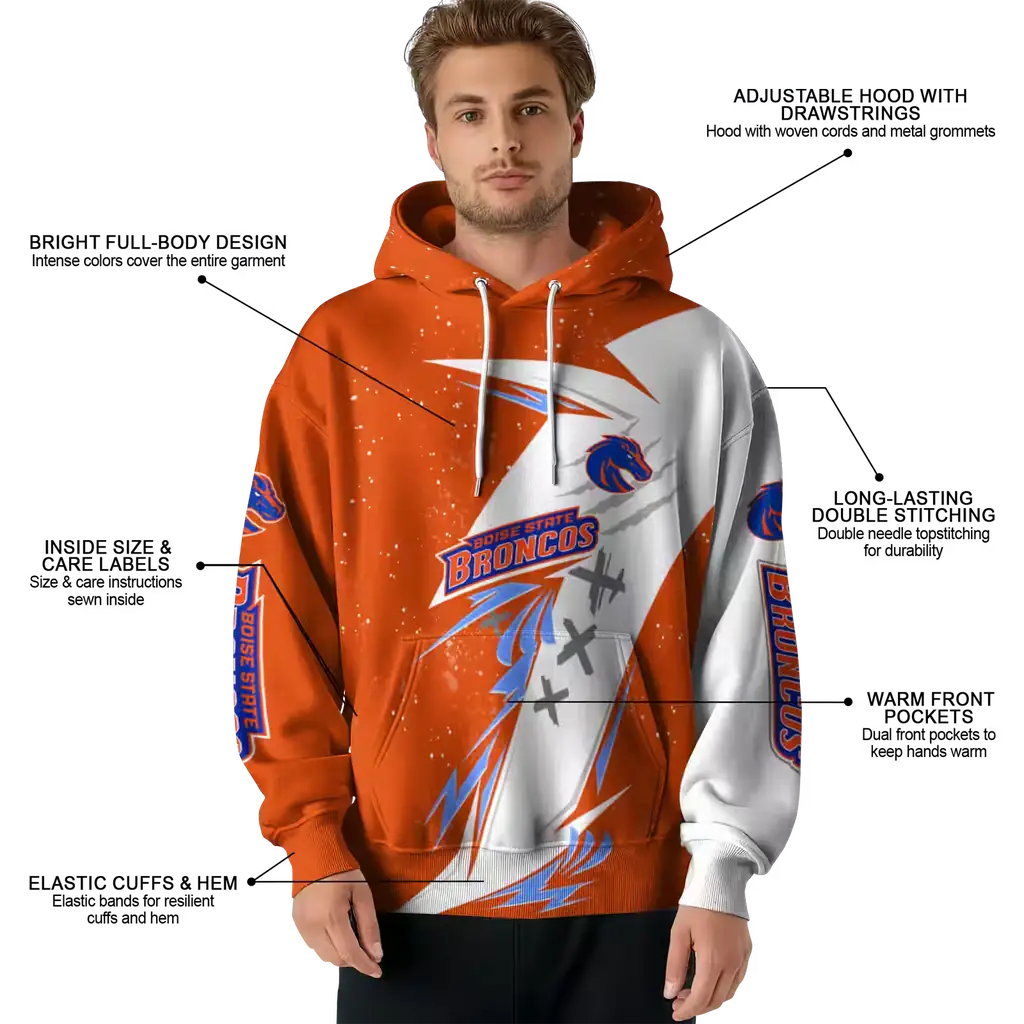 boise state broncos dynamic slash orange white hoodie latest model boise state broncos dynamic slash orange white hoodie latest model