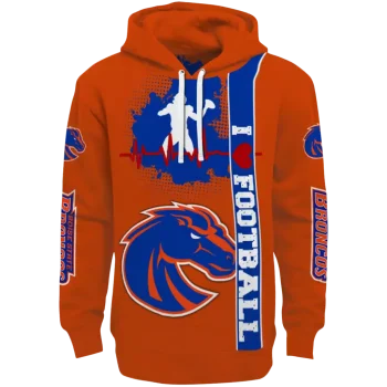 boise state broncos football heartbeat orange hoodie best selling