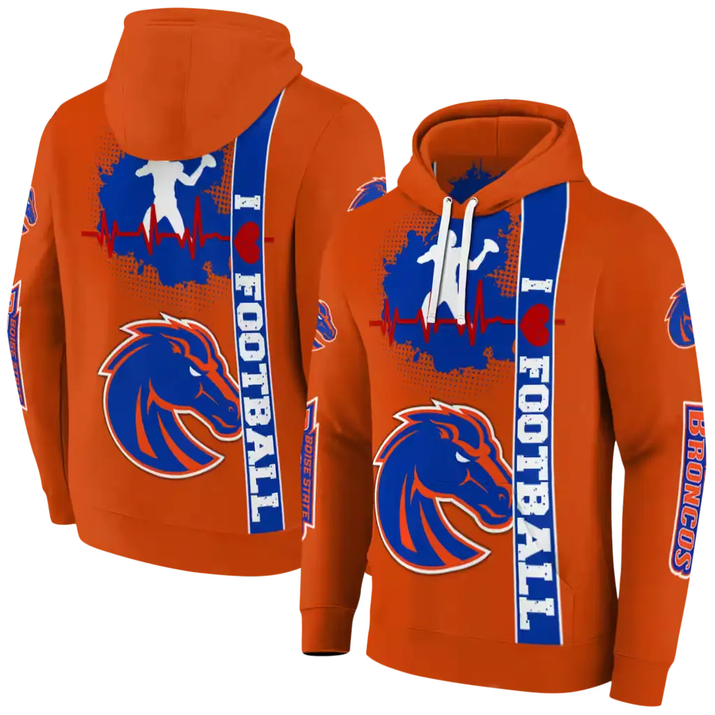 boise state broncos football heartbeat orange hoodie fashion forward boise state broncos football heartbeat orange hoodie fashion forward