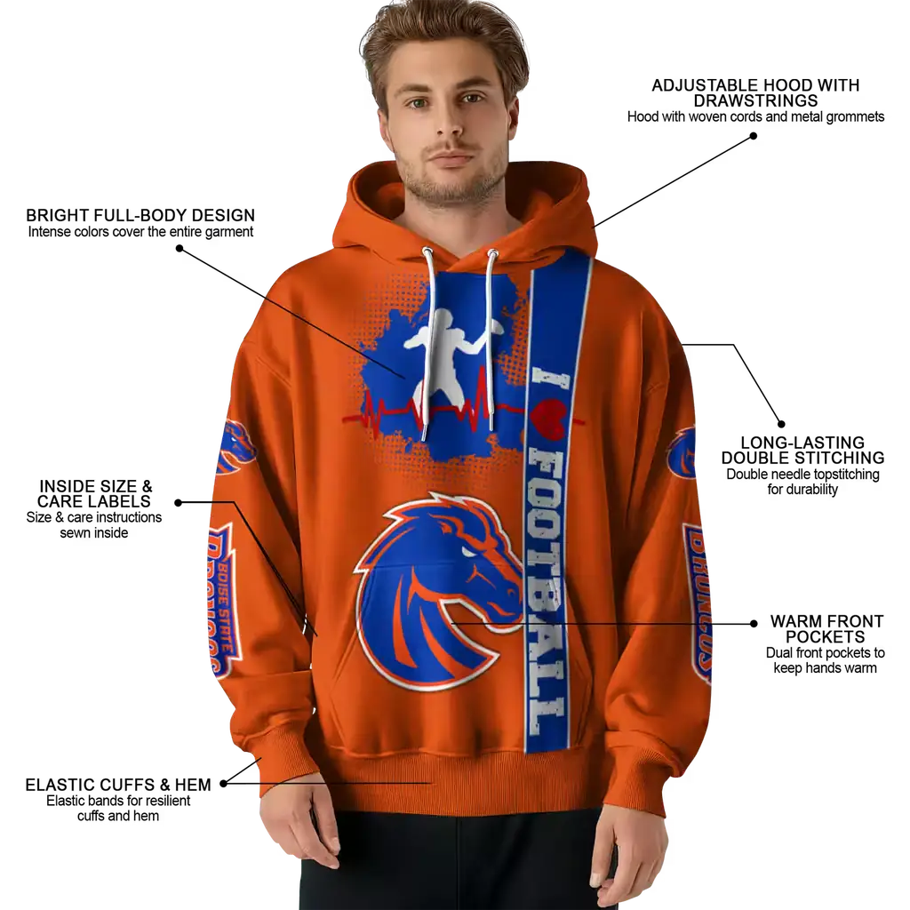 boise state broncos football heartbeat orange hoodie latest model boise state broncos football heartbeat orange hoodie latest model