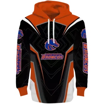 boise state broncos futuristic pattern orange black hoodie best selling