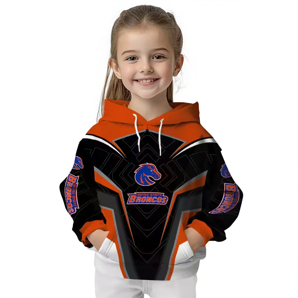 boise state broncos futuristic pattern orange black hoodie top rated boise state broncos futuristic pattern orange black hoodie top rated